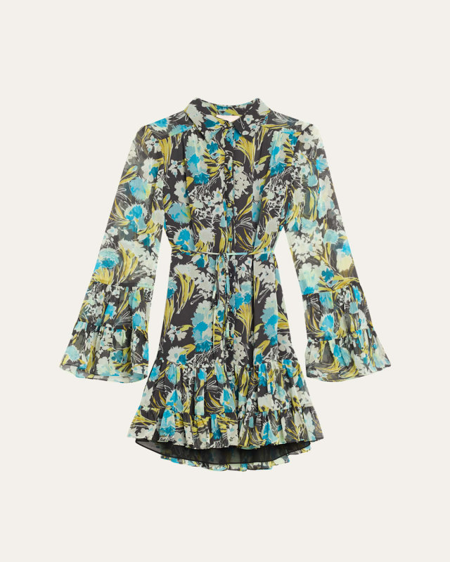 Lyra Floral Long-Sleeve Mini Dress
